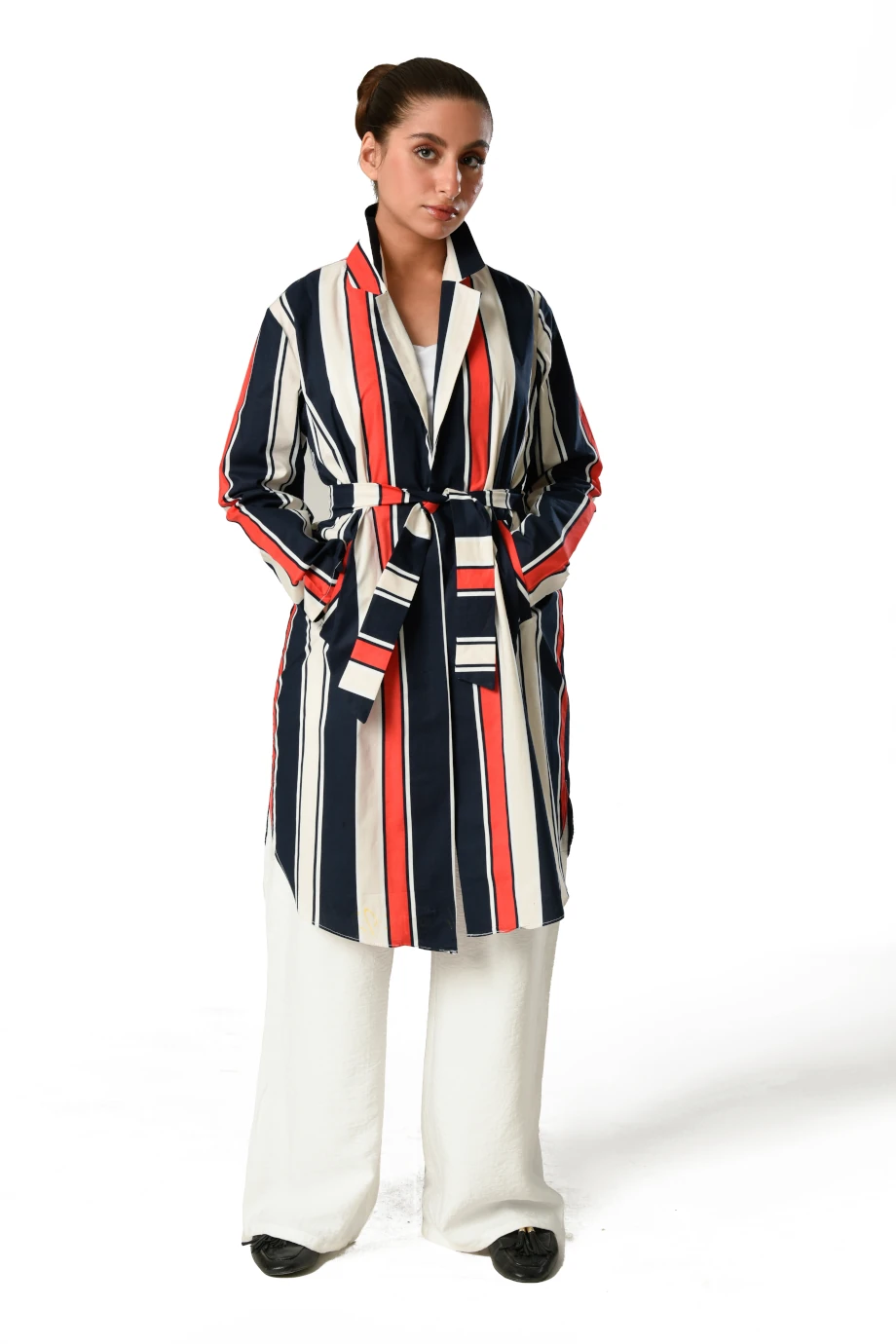 The Striped Jacket/Shirt in Navy