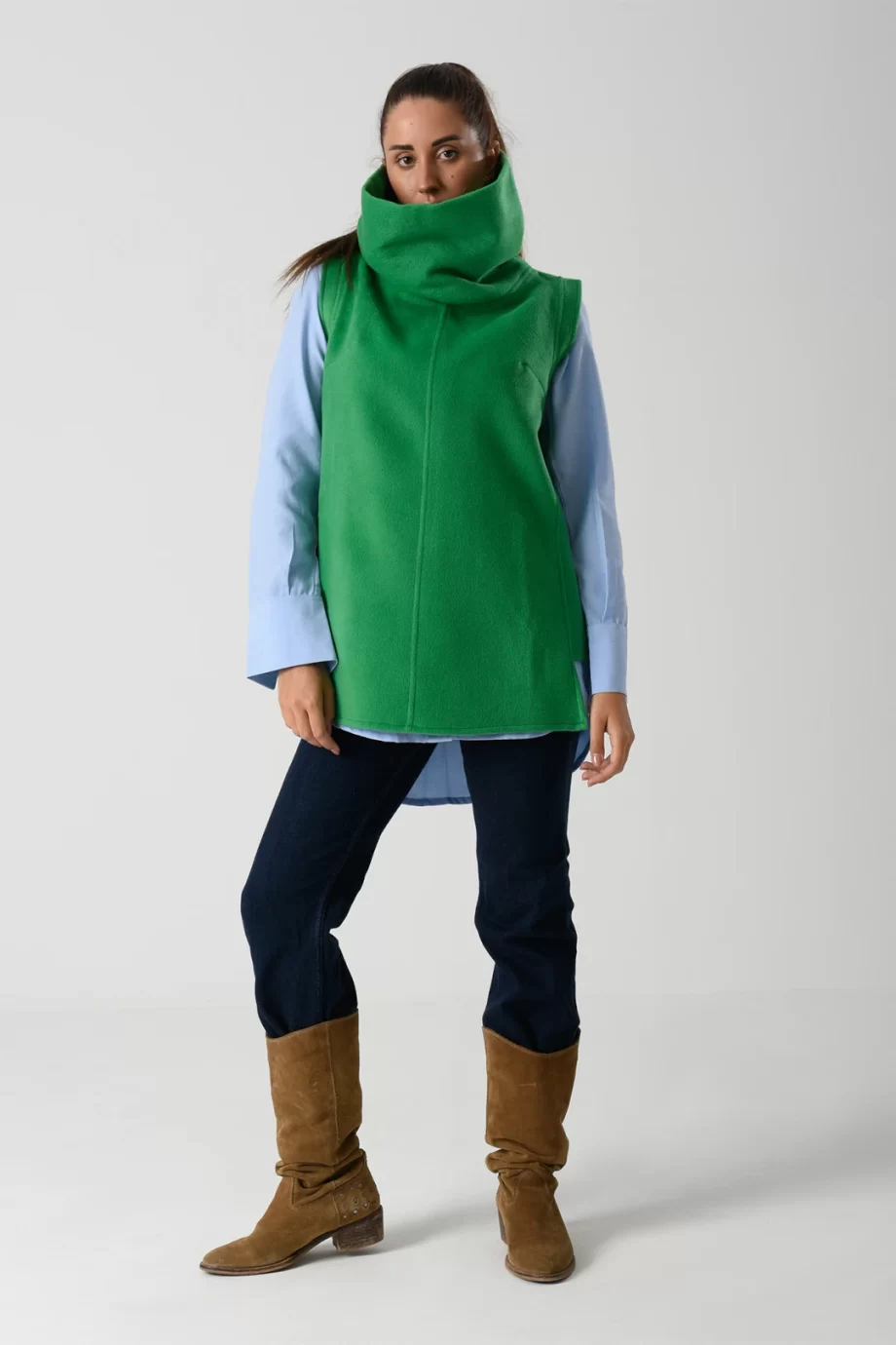 Gracia Vest Blouse in Green