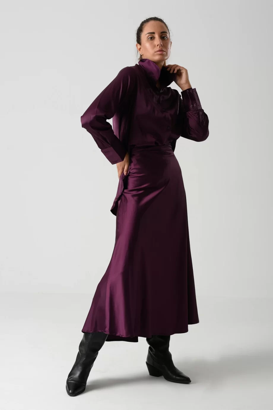 Silk Satan Set in Dark Purple