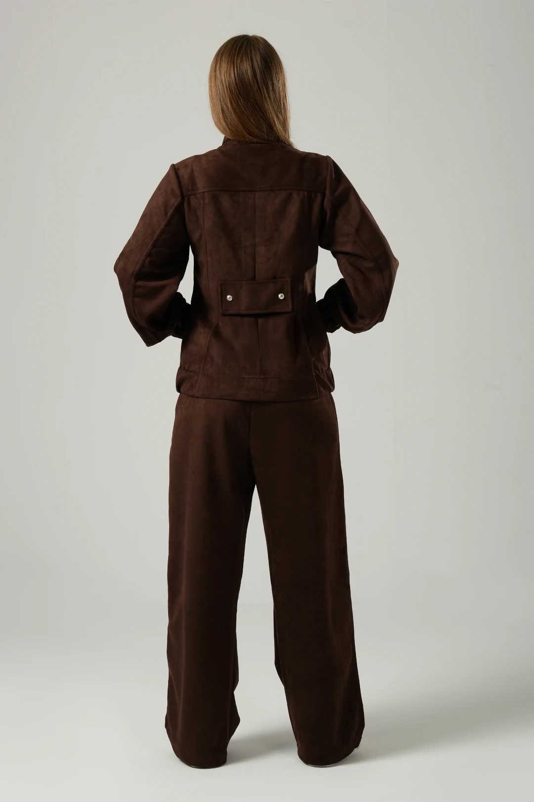 Bomber Suede Set in Brown
