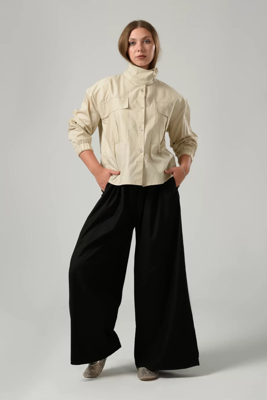 Pockets Shirt in Beige