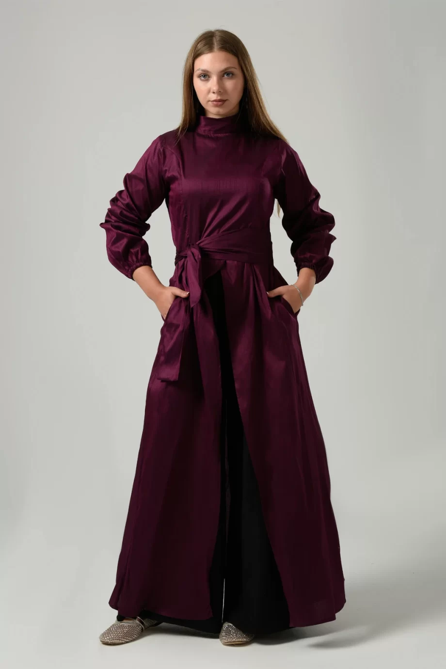 Misskka Dress in Burgundy
