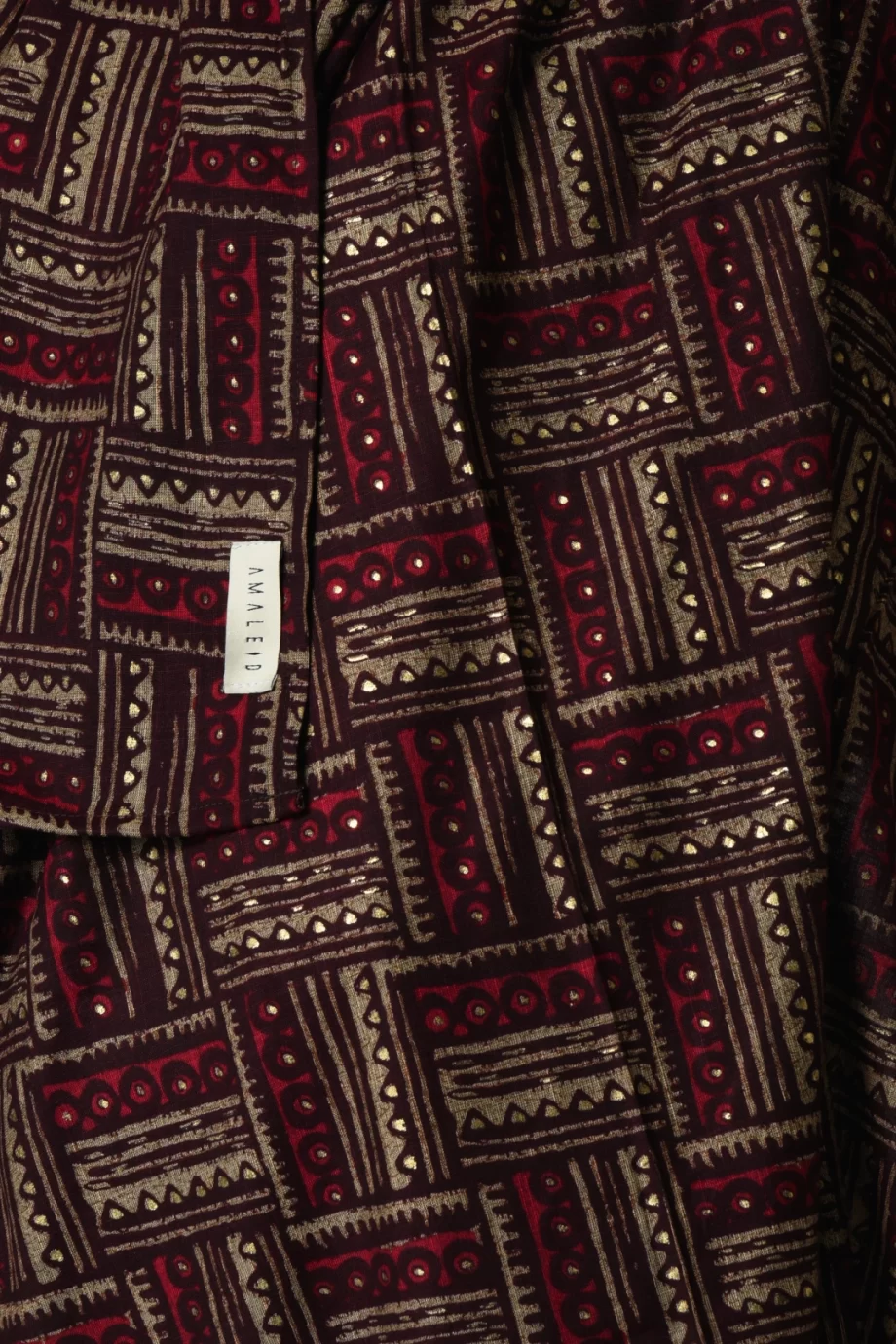 The Ghalia Scarf in Geo Burgandy