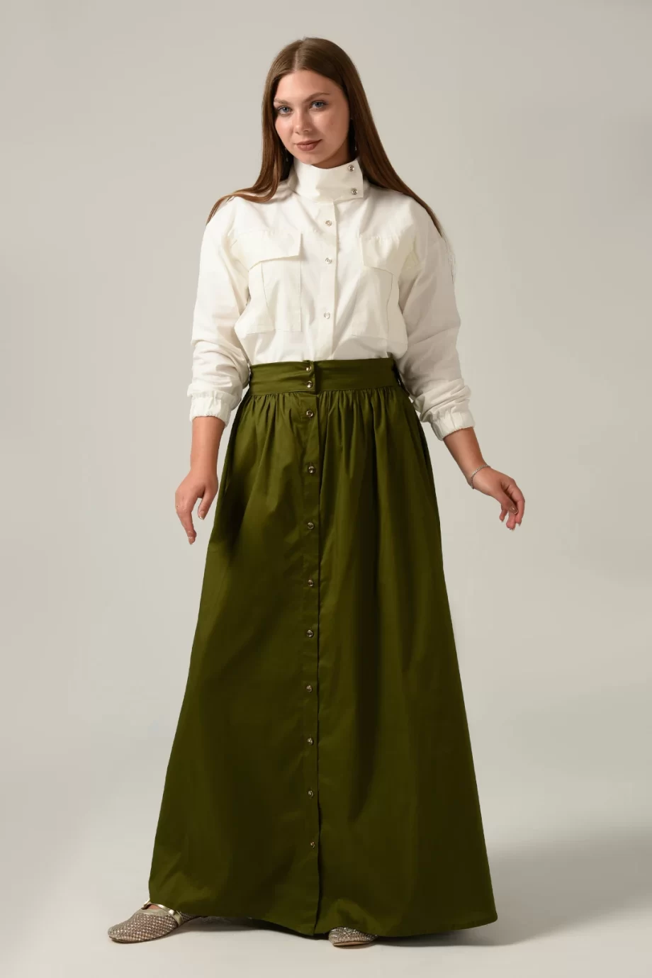 Olive Wide Skirt