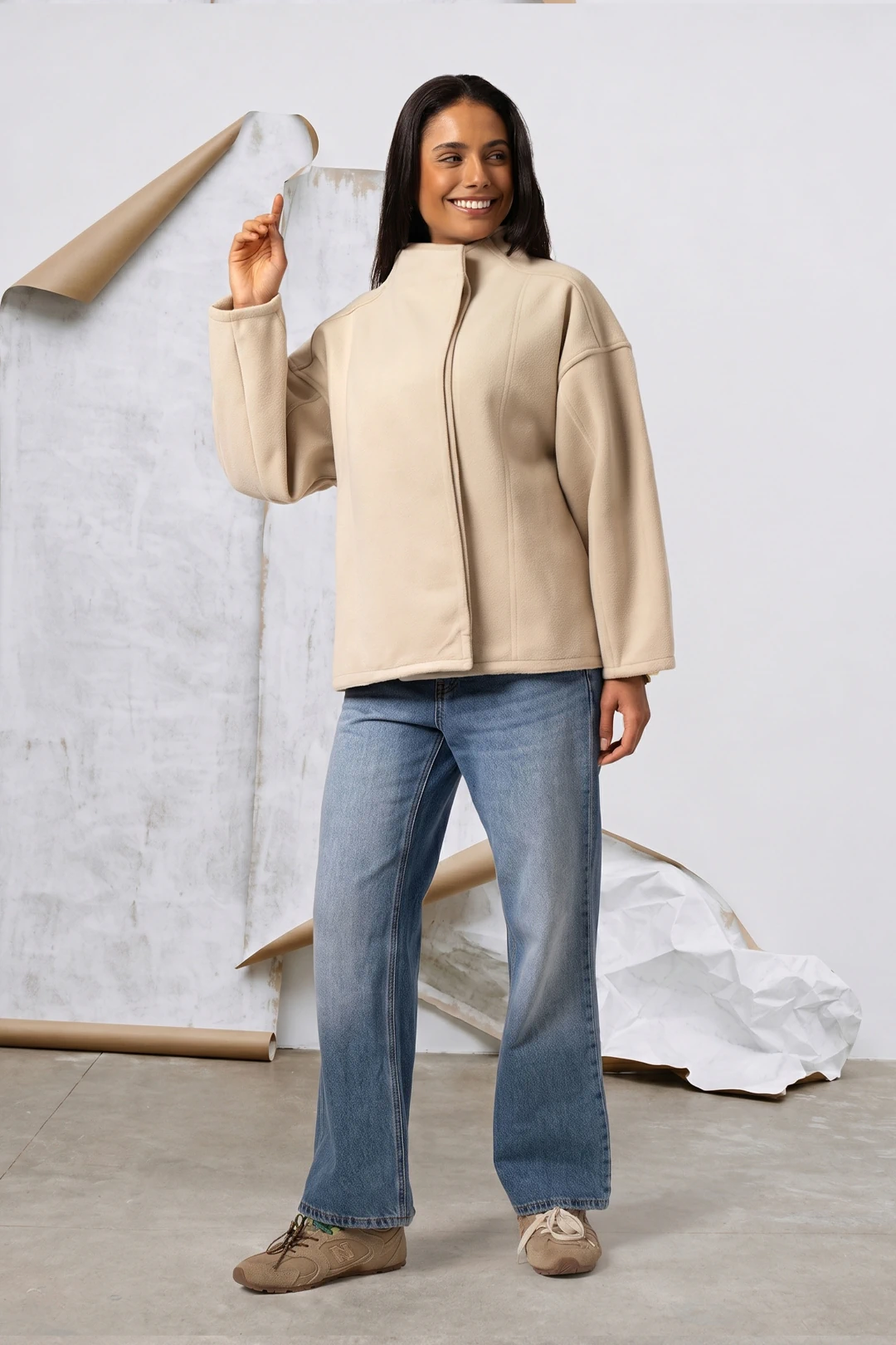 Encrypto Jacket in Beige - Image 2